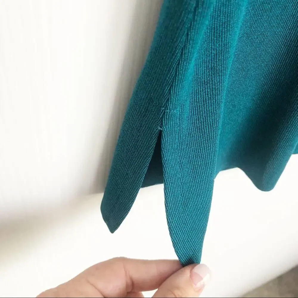 Misook Basic Casual Knit Top Turquoise - Picture 5 of 6